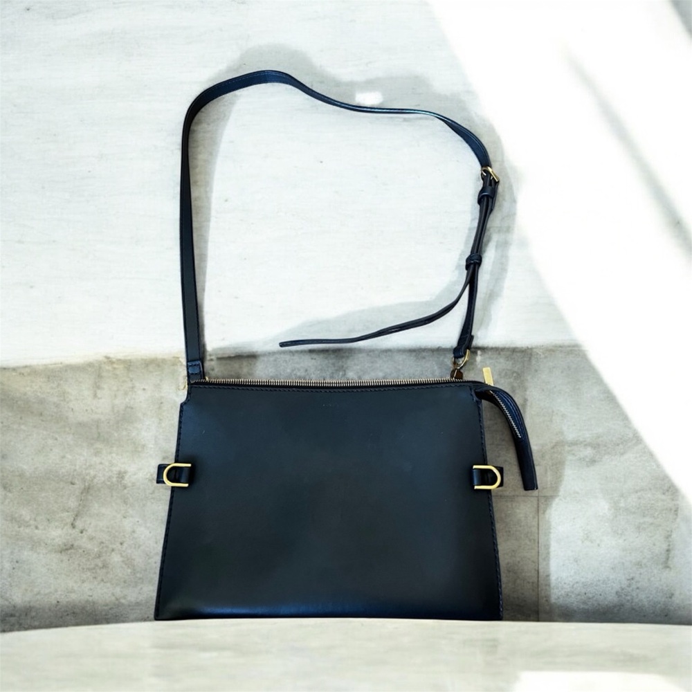 Fossil black leather crossbody bag